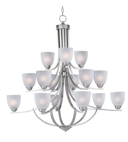 Maxim 11228ftsn Axis 15 Light 43 Inch Satin Nickel Multi Throughout Satin Nickel Five Light Single Tier Chandeliers (View 9 of 15)