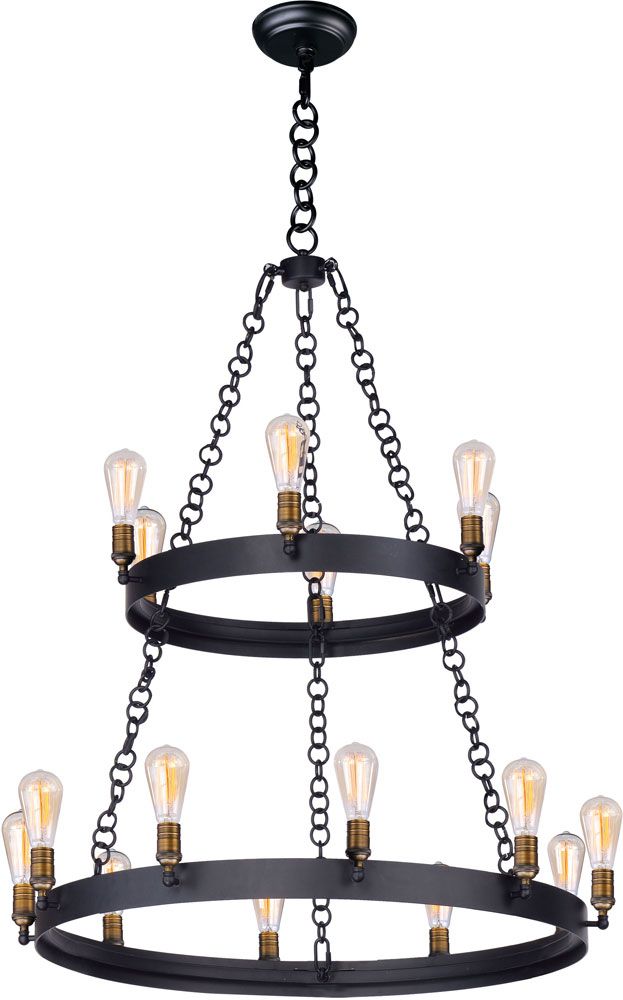 Maxim 26277bknab Noble Black And Natural Aged Brass With Natural Brass Six Light Chandeliers (View 13 of 15)