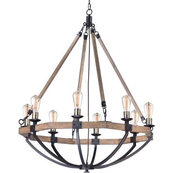 Featured Photo of 15 Inspirations Weathered Oak and Bronze 38-inch Eight-light Adjustable Chandeliers