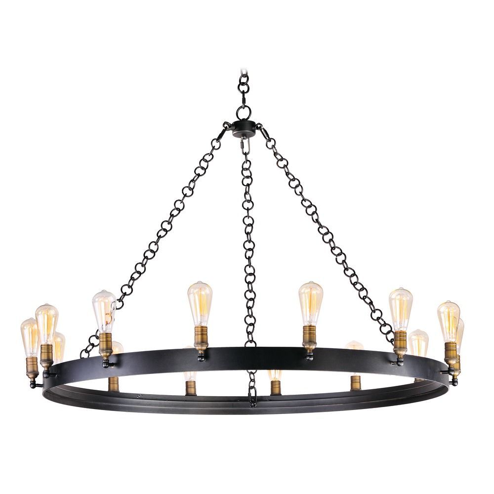 Maxim Lighting Noble Black / Natural Aged Brass Chandelier Intended For Natural Brass 19 Inch Eight Light Chandeliers (View 5 of 15)