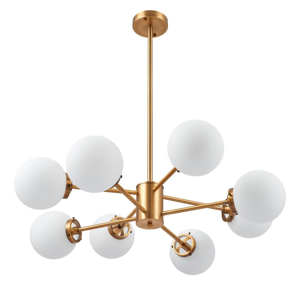 Merra 8 Light Antique Brass Sputnik Style Chandelier With Pertaining To Antique Brass Seven Light Chandeliers (View 11 of 15)