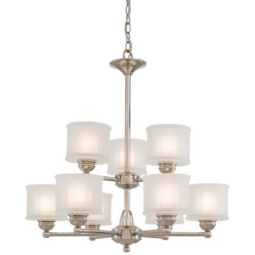 Minka 1730 Series Polished Nickel Nine Light Chandelier With Stone Grey With Brushed Nickel Six Light Chandeliers (View 2 of 15)