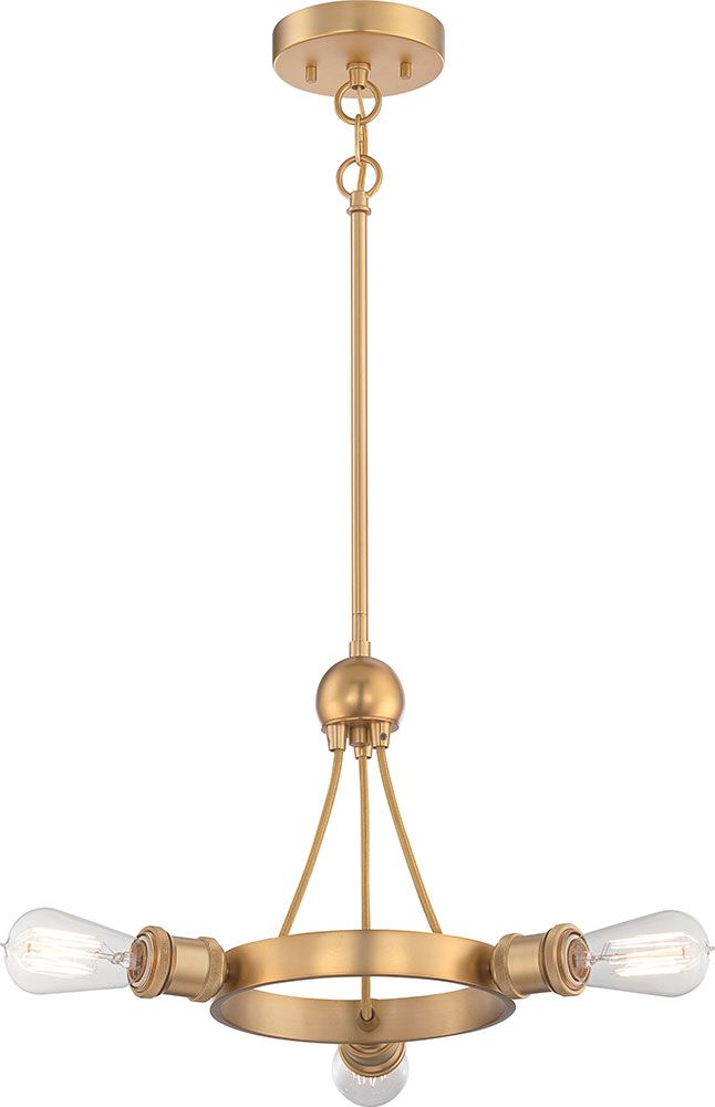 Nuvo 60 5713 Paxton Modern Natural Brass Mini Hanging Inside Natural Brass Six Light Chandeliers (View 7 of 15)