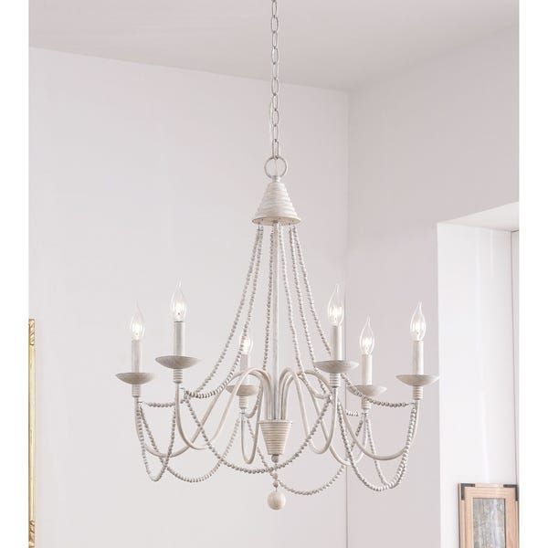 Overstock: Online Shopping – Bedding, Furniture Inside White And Weathered White Bead Three Light Chandeliers (View 13 of 15)