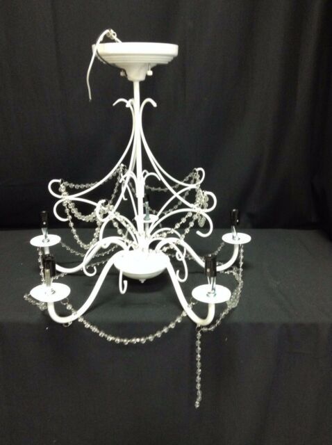 Pottery Barn Kids Mia Flushmount Chandelier Light In White And Weathered White Bead Three Light Chandeliers (View 4 of 15)
