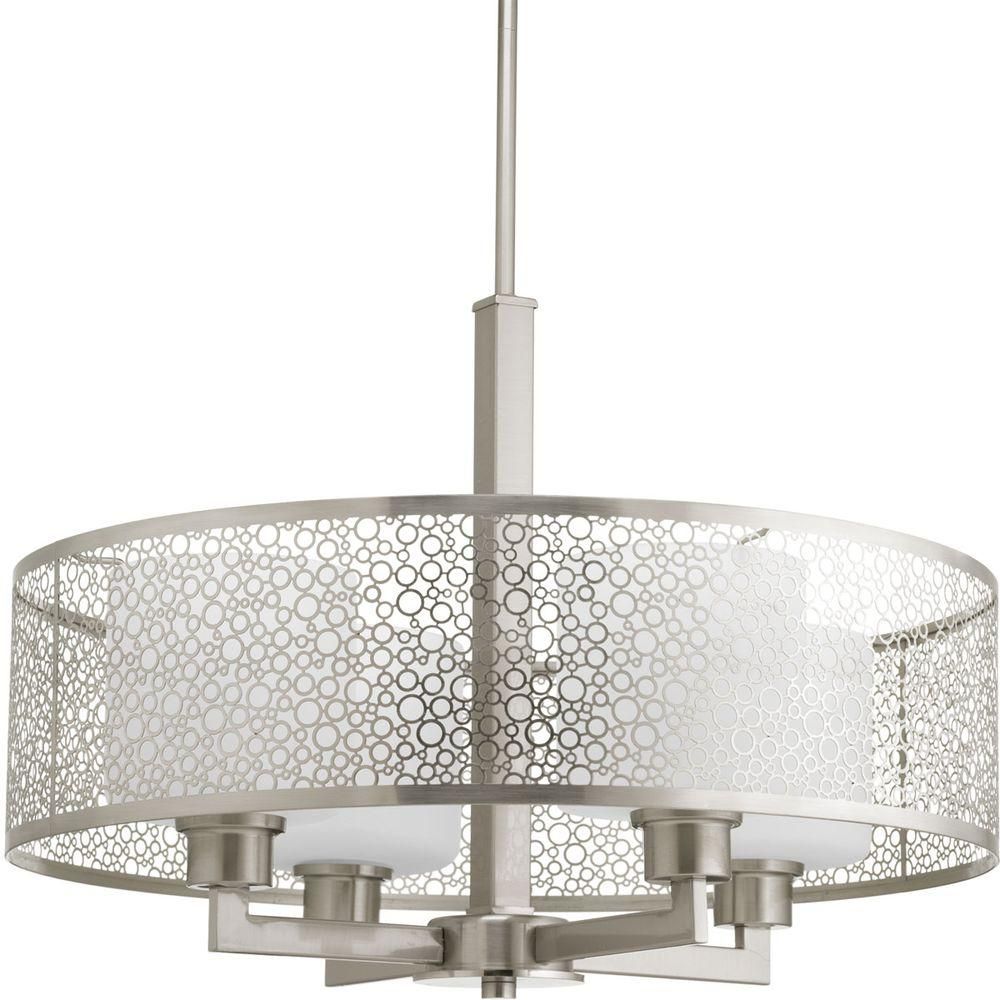 Progress Lighting Mingle Collection 4 Light Brushed Nickel Pertaining To Steel 13 Inch Four Light Chandeliers (Photo 8 of 15)