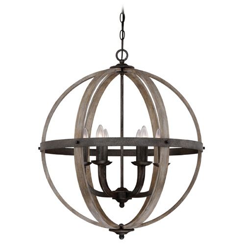 Quoizel Lighting Fusion Rustic Black Pendant Light Throughout Rustic Black 28 Inch Four Light Chandeliers (Photo 1 of 15)