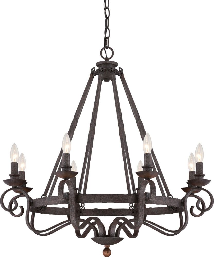 Quoizel Nbe5008rk Noble Traditional Rustic Black Inside Rustic Black 28 Inch Four Light Chandeliers (View 8 of 15)