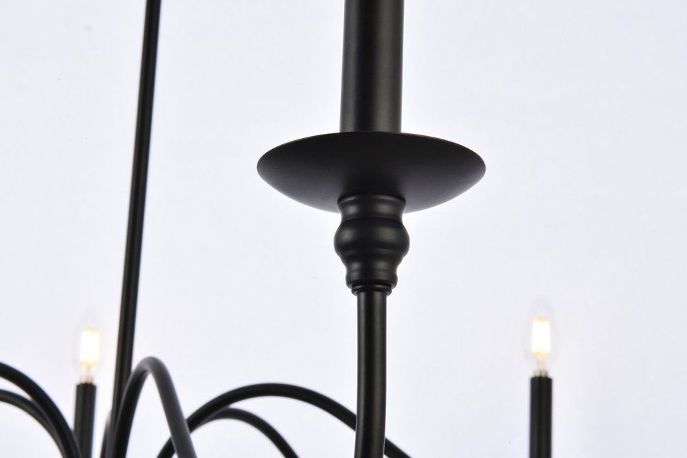 Rohan 42 Inch Chandelier In Matte Black : Ld5056d42mb Throughout Satin Black 42 Inch Six Light Chandeliers (View 4 of 15)