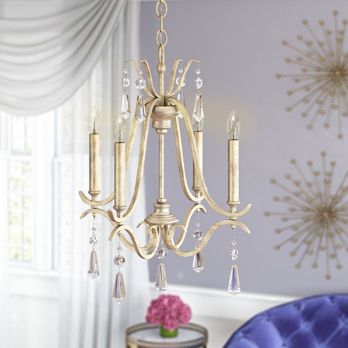 Seraphine 4 Light Candle Style Empire Chandelier Throughout Antique Gold 13 Inch Four Light Chandeliers (View 7 of 15)
