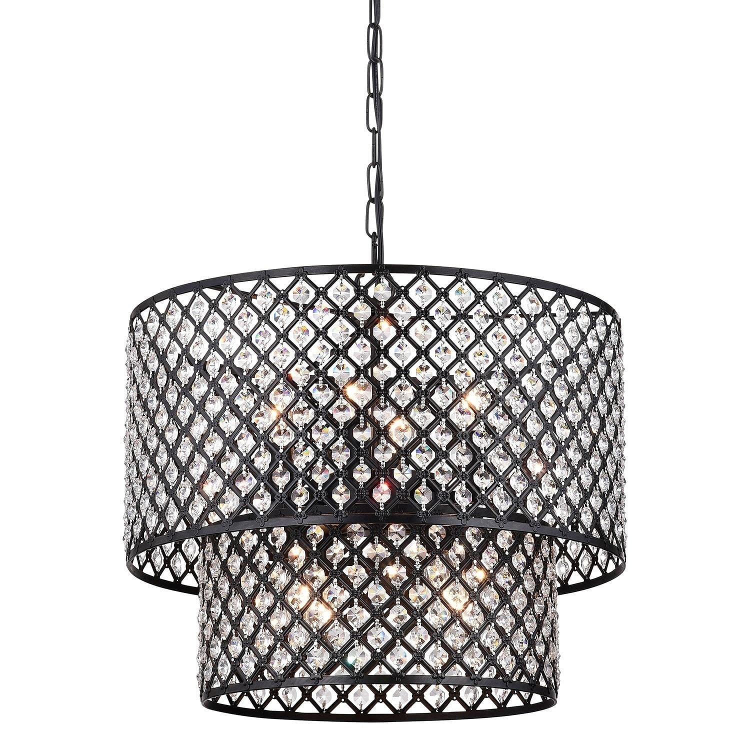 Shop Aenna Multicolored Metal 2 Tier 8 Light Drum With Regard To Steel Eight Light Chandeliers (Photo 5 of 15)