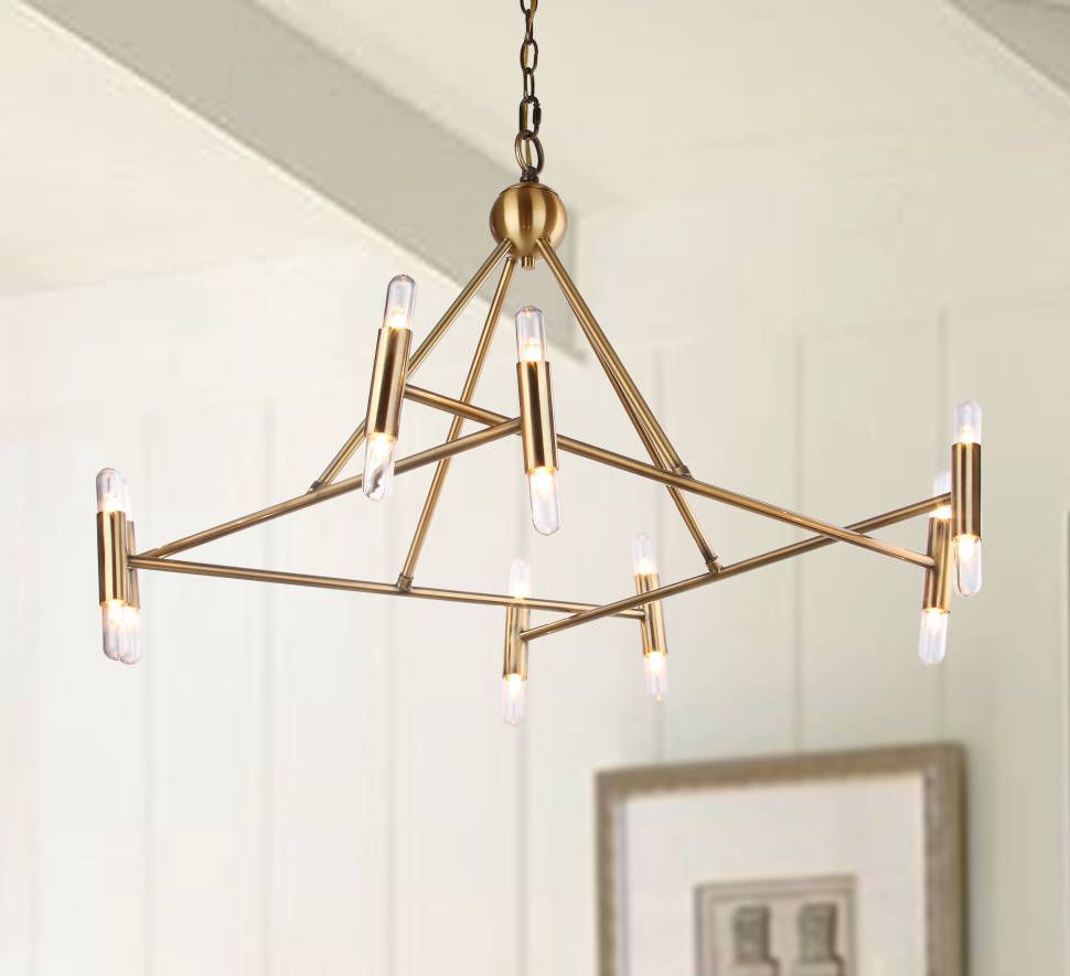 Venema 16 – Light Candle Style Geometric Chandelier | Gold Throughout 16 Light Island Chandeliers (View 8 of 15)