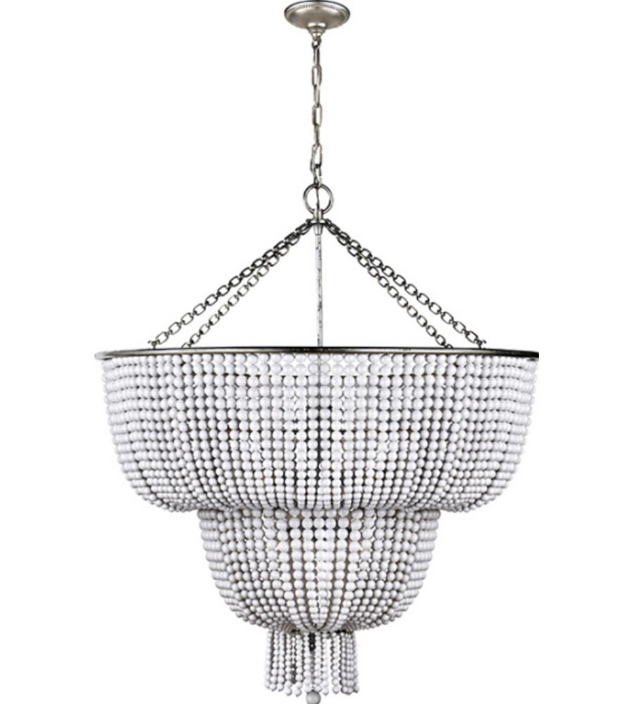 Visual Comfort Arn5104bsl Wg Aerin Jacqueline Two Tier Pertaining To Burnished Silver 25 Inch Four Light Chandeliers (Photo 1 of 15)