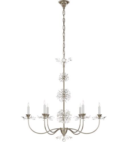 Visual Comfort Jn5015bsl Cg Julie Neill Aspra 6 Light 34 With Burnished Silver 25 Inch Four Light Chandeliers (View 7 of 15)
