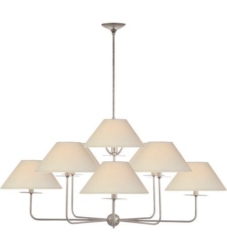 Visual Comfort Nw5070bsl L Niermann Weeks Kelley 9 Light In Burnished Silver 25 Inch Four Light Chandeliers (View 8 of 15)