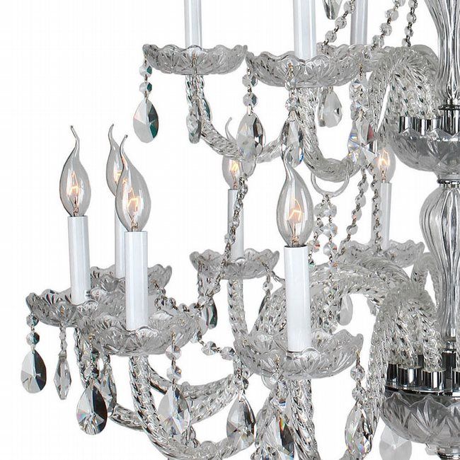W83099c38 Cl Provence 21 Light Chrome Finish And Clear Intended For Polished Chrome Three Light Chandeliers With Clear Crystal (View 12 of 15)