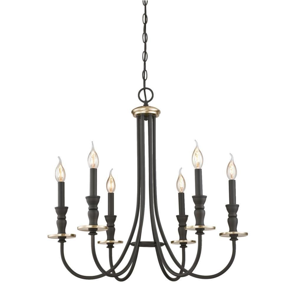 Westinghouse Cresting 6 Light Oil Rubbed Bronze With With Oil Rubbed Bronze And Antique Brass Four Light Chandeliers (Photo 11 of 15)