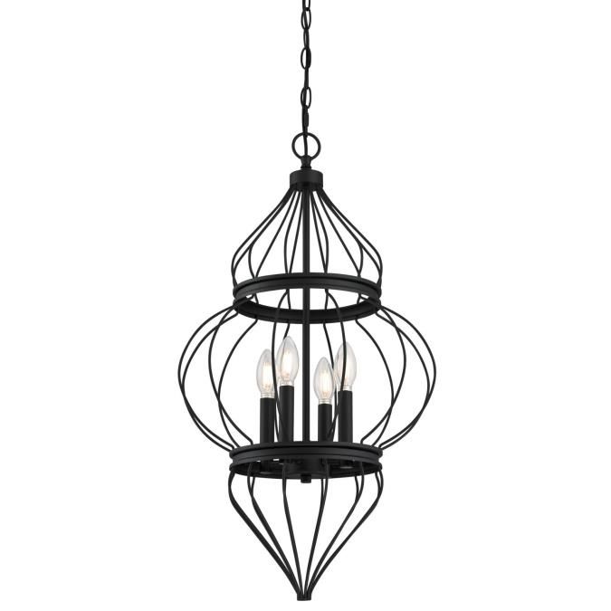 Westinghouse Lighting Salma Four Light Indoor Chandelier Within Isle Matte Black Four Light Chandeliers (Photo 6 of 15)
