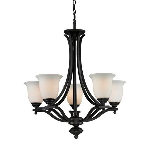 Z Lite Lagoon 5 Light Matte Black Transitional Shaded With Regard To Matte Black Nine Light Chandeliers (View 15 of 15)