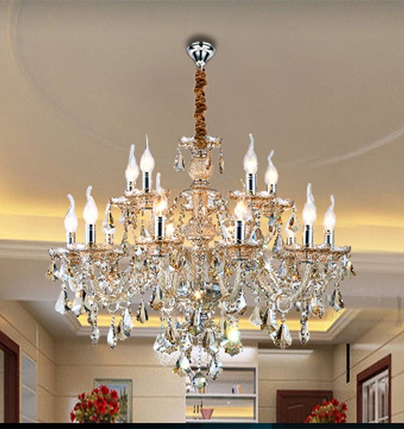 12 15 18 Pcs Large Antique Cognac Crystal Pendant For Large Crystal Chandeliers (View 5 of 15)