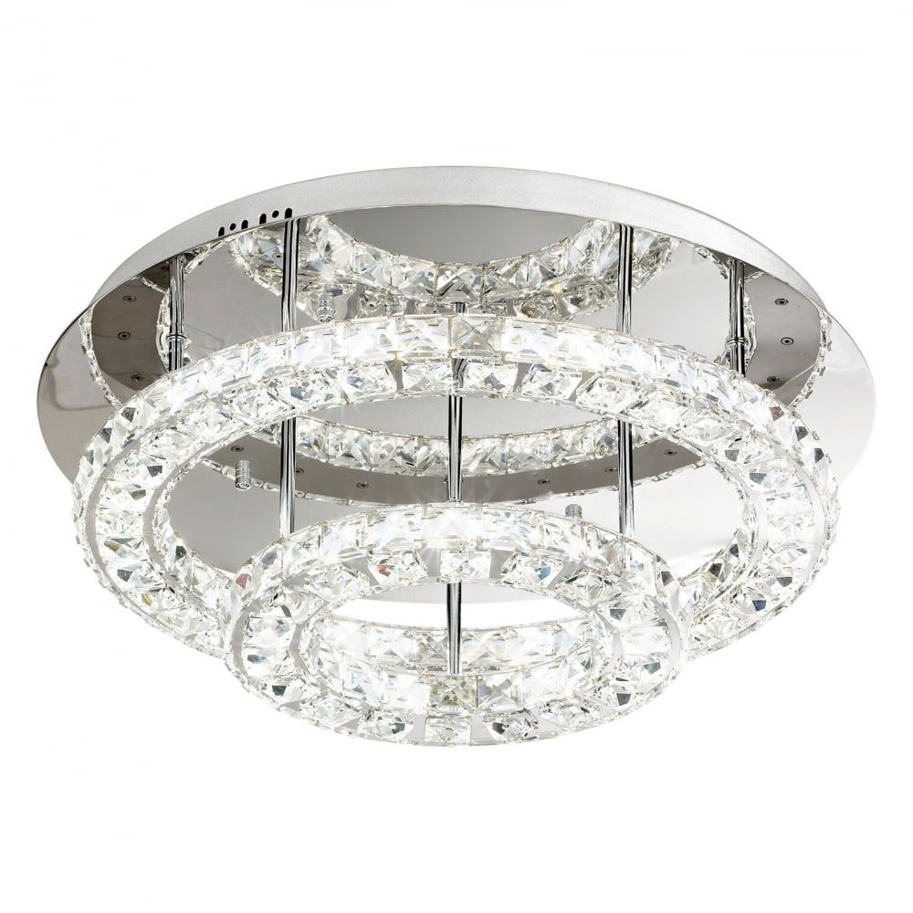 39003 Eglo Toneria Led Crystal Ceiling Light Polished Chrome In Chrome And Crystal Pendant Lights (View 6 of 15)