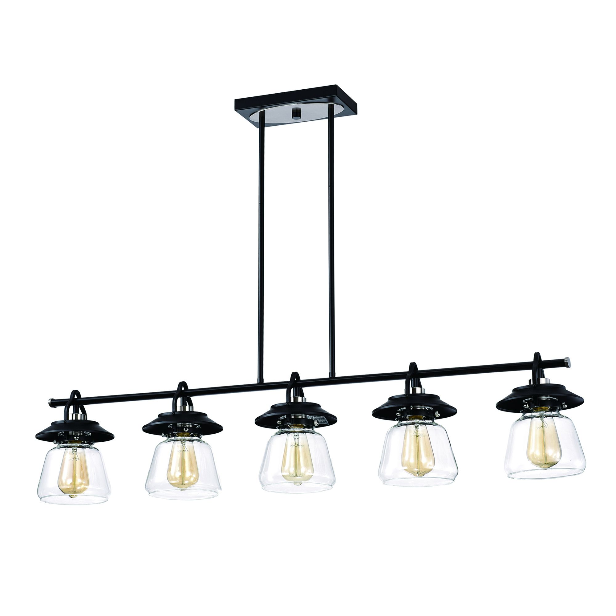 5 Light Black And Brushed Nickel Kitchen Island Pendant With Black And Gold Kitchen Island Light Pendant (View 3 of 15)