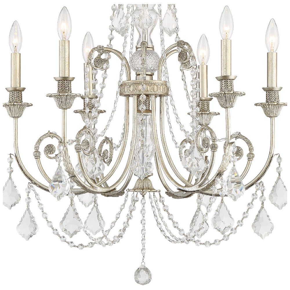5116 Os Cl Mwp Crystorama Regis 6 Light Clear Crystal Throughout Clear Crystal Chandeliers (View 15 of 15)