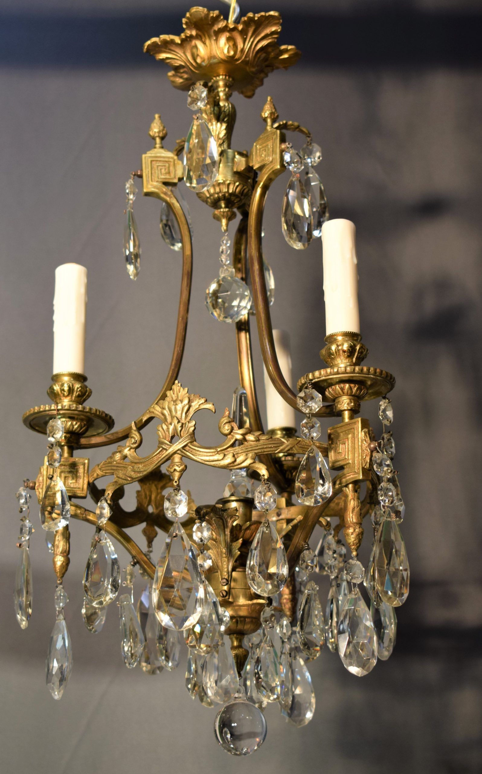 A Fine Gilt Bronze And Crystal Chandelierbaccarat Throughout Bronze Metal Chandeliers (View 11 of 15)