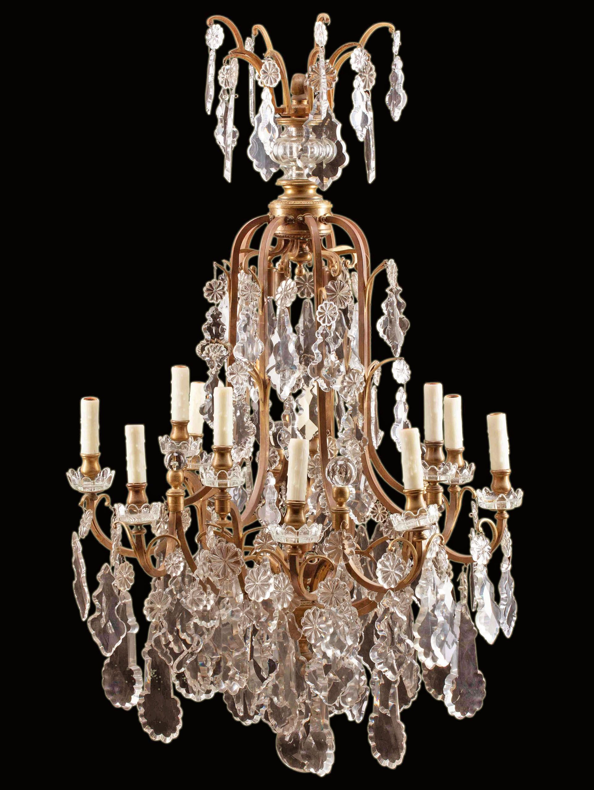 A Very Fine Gilt Bronze & Crystal Chandelier. In The Louis Inside Bronze And Scavo Glass Chandeliers (Photo 10 of 15)