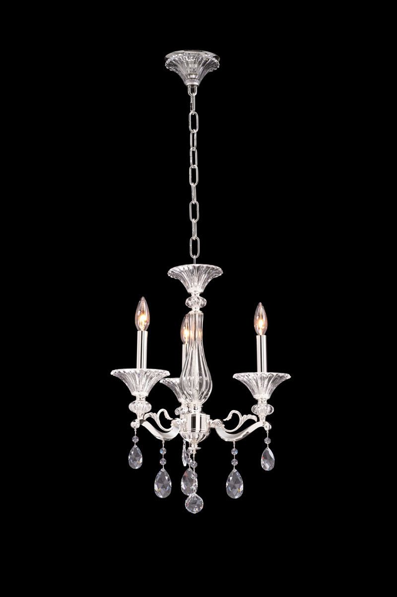 Allegri 020150 Silver Vasari 3 Light 17"w Crystal Mini In Walnut And Crystal Small Mini Chandeliers (View 5 of 15)