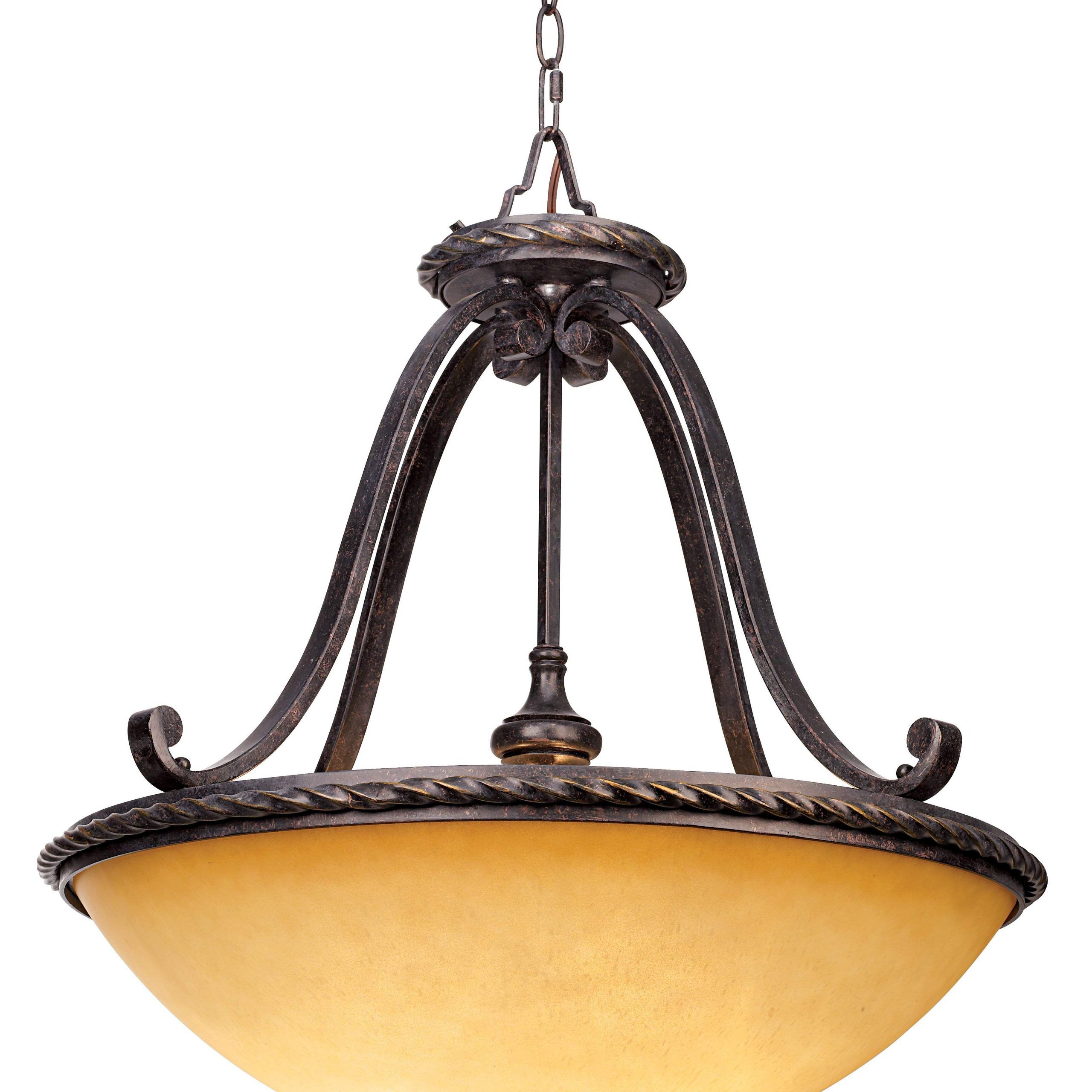 Amber Scavo Glass 22" Wide 3 Light Bowl Pendant Light With Regard To Bronze With Clear Glass Pendant Lights (View 7 of 15)
