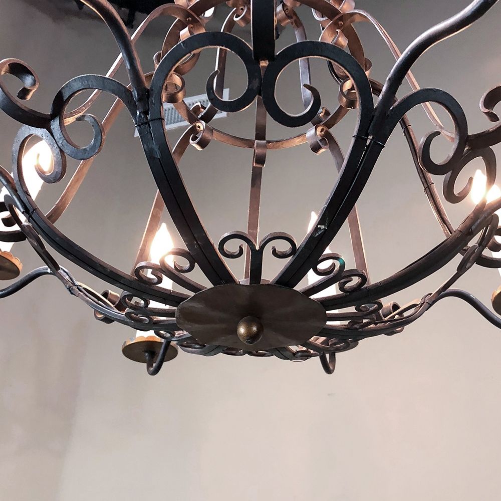 Antique Country French Wrought Iron Chandelier – Inessa For Wrought Iron Chandeliers (View 11 of 15)