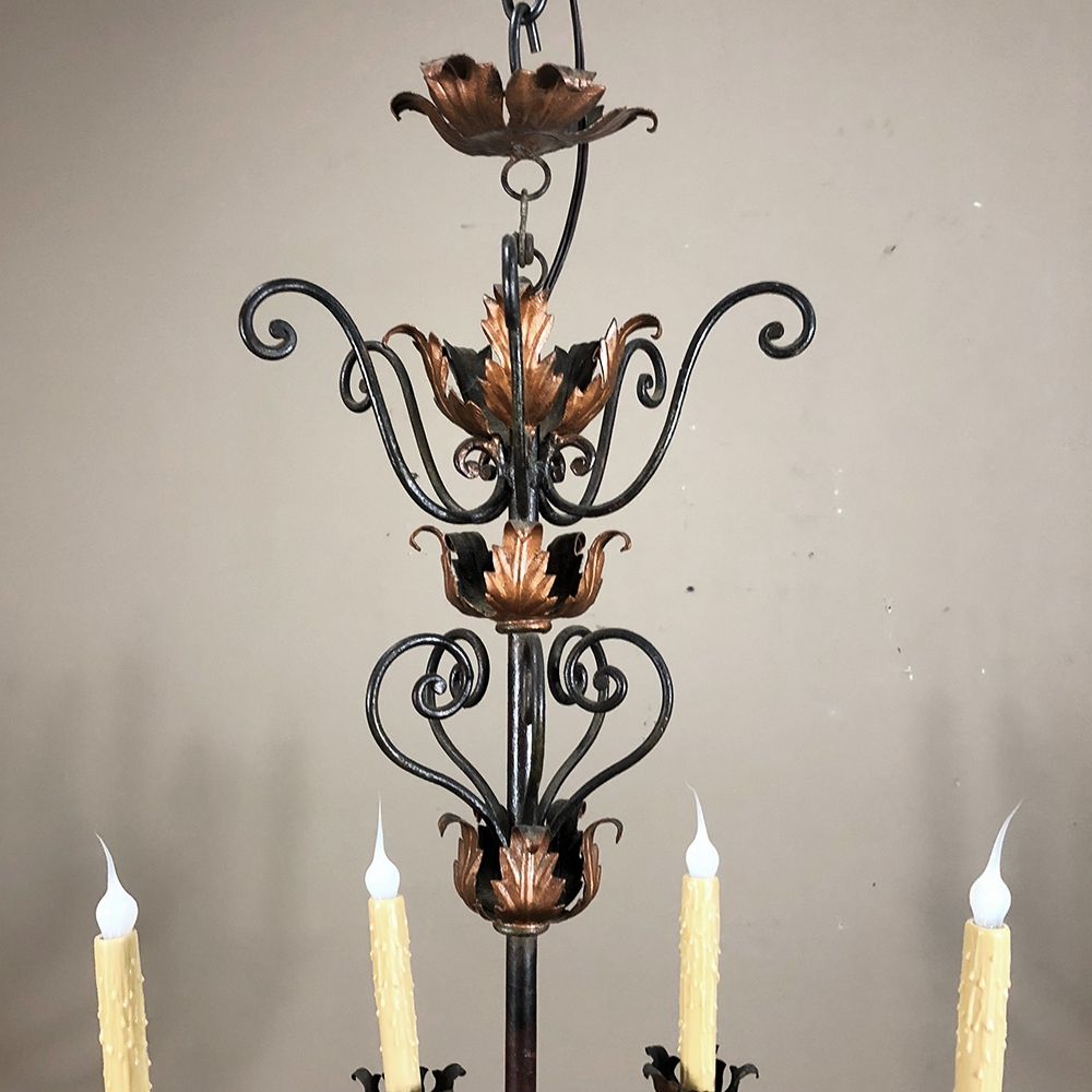 Antique Wrought Iron Chandelier Inside Wrought Iron Chandeliers (View 9 of 15)