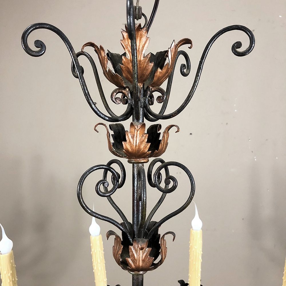 Antique Wrought Iron Chandelier Pertaining To Wrought Iron Chandeliers (View 6 of 15)