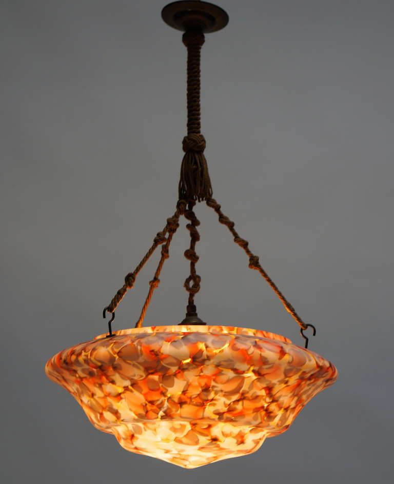 Art Deco Opaline Glass Chandelier For Sale At 1stdibs With Art Glass Chandeliers (Photo 1 of 15)