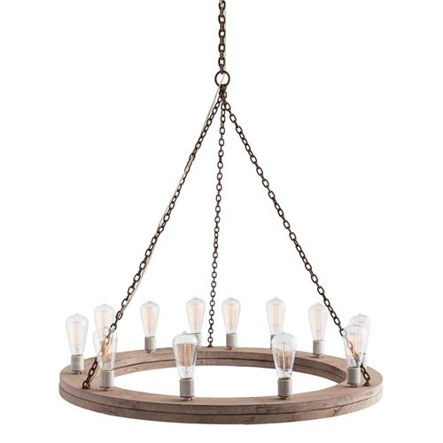 Arteriors Geoffrey Chandelier | Small Chandelier, Candle Within Wood Ring Modern Wagon Wheel Chandeliers (View 1 of 15)