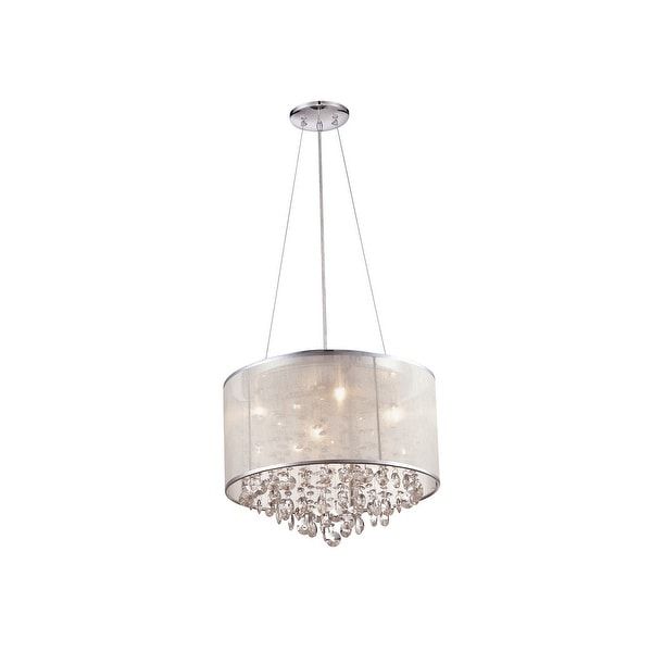 Avenue Lighting Hf1504slv Four Light Dual Mount/flush With Organza Silver Pendant Lights (View 14 of 15)