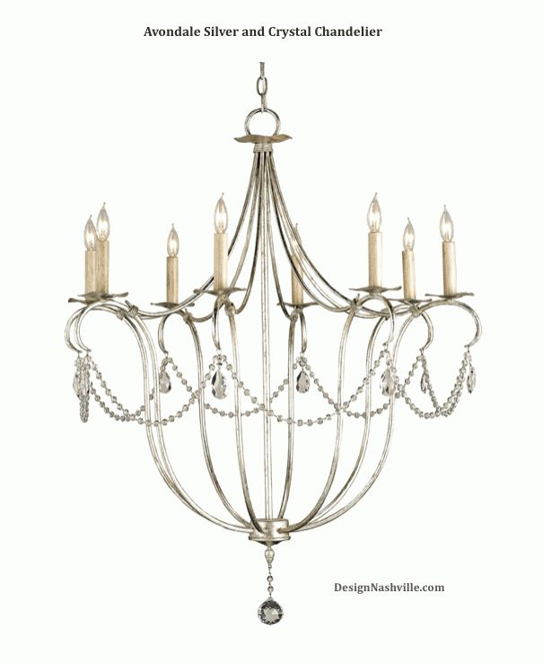 Avondale Silver And Crystal Chandelier In Soft Silver Crystal Chandeliers (View 6 of 15)