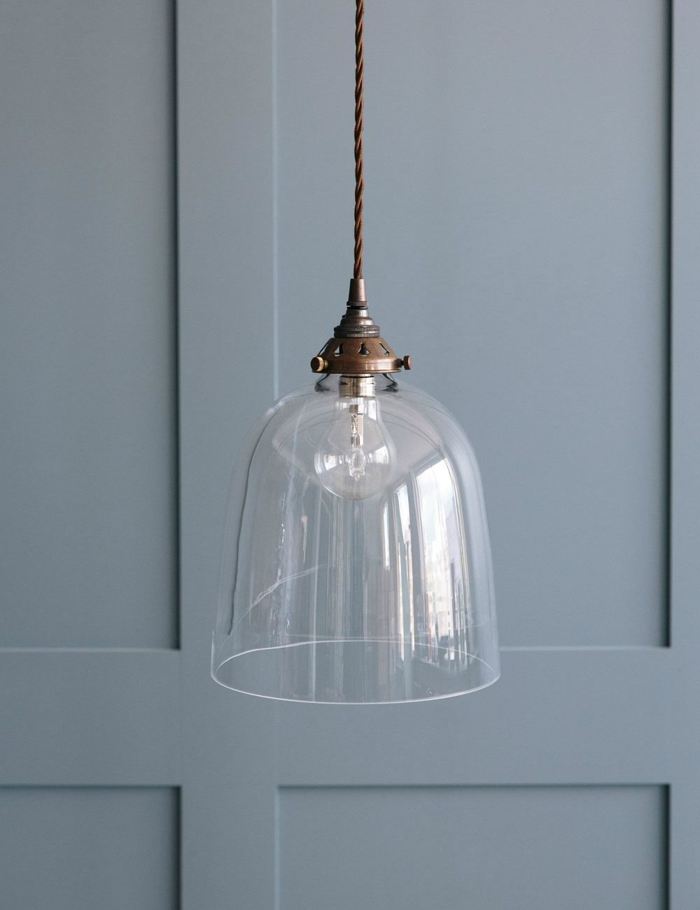 Bell Blown Glass Pendant Light – Various Sizes | Rose & Grey Regarding Bronze With Clear Glass Pendant Lights (View 1 of 15)