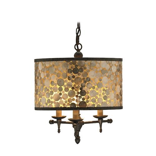 Chain Hung Drum Pendant Light In Cupertino / Amber Finish Regarding Cupertino Chandeliers (View 9 of 15)