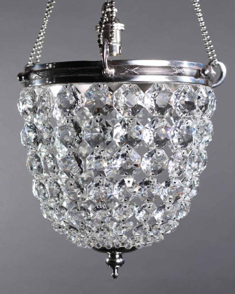 Chandelier Lighting, Set Of 3 Antique Silver Plated Regarding Soft Silver Crystal Chandeliers (View 10 of 15)