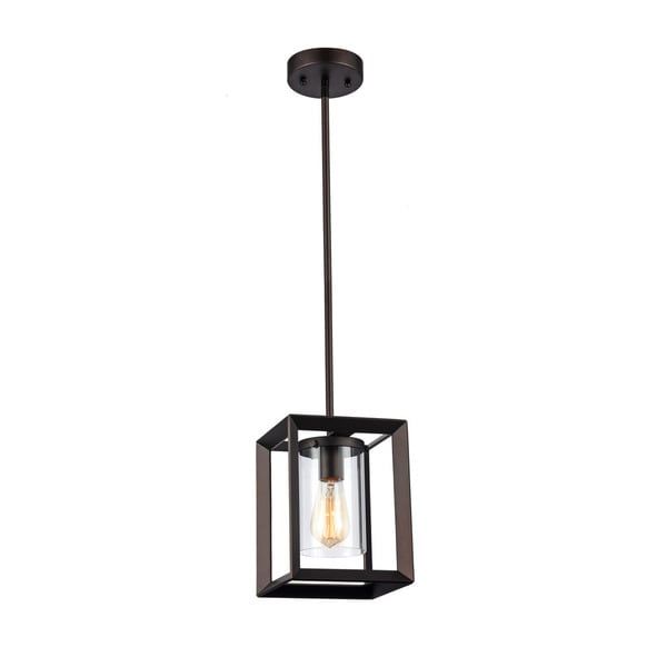 Chloe Industrial 1 Light Oil Rubbed Bronze Pendant – Free Throughout Textured Glass And Oil Rubbed Bronze Metal Pendant Lights (View 9 of 15)