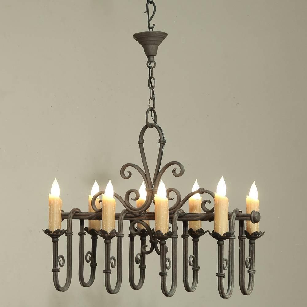 Country French Wrought Iron Chandelier At 1stdibs Pertaining To Wrought Iron Chandeliers (View 10 of 15)