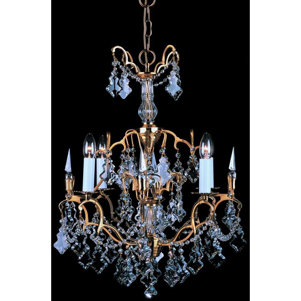 Cp00669/04/fg Montmartre 4 Light Ceiling Chandelier Regarding Gold Finish Double Shade Chandeliers (Photo 14 of 15)