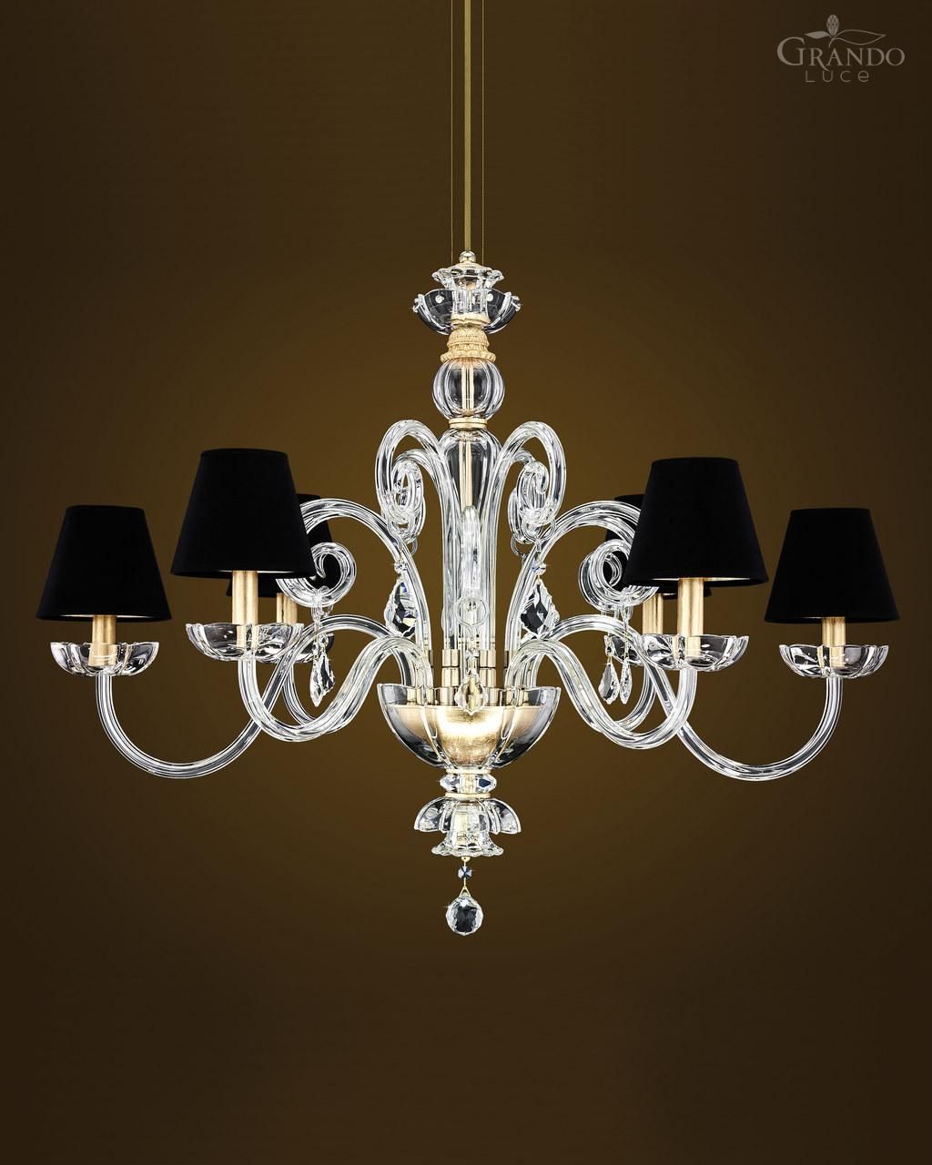 Crystal Chandelier Elizabeth 125/rl 6 Gold Leaf With Throughout Soft Gold Crystal Chandeliers (Photo 6 of 15)