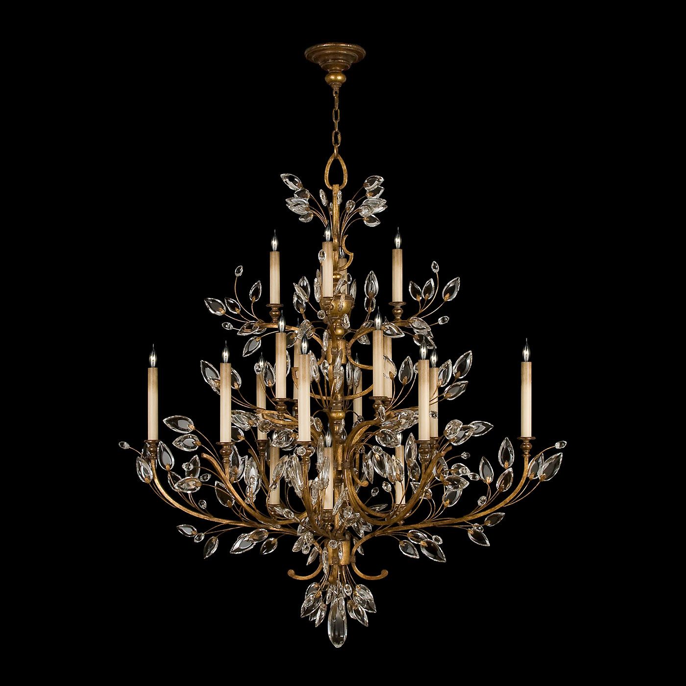 Crystal Laurel 57" Round Chandelier – Fine Art Handcrafted For Soft Gold Crystal Chandeliers (Photo 2 of 15)
