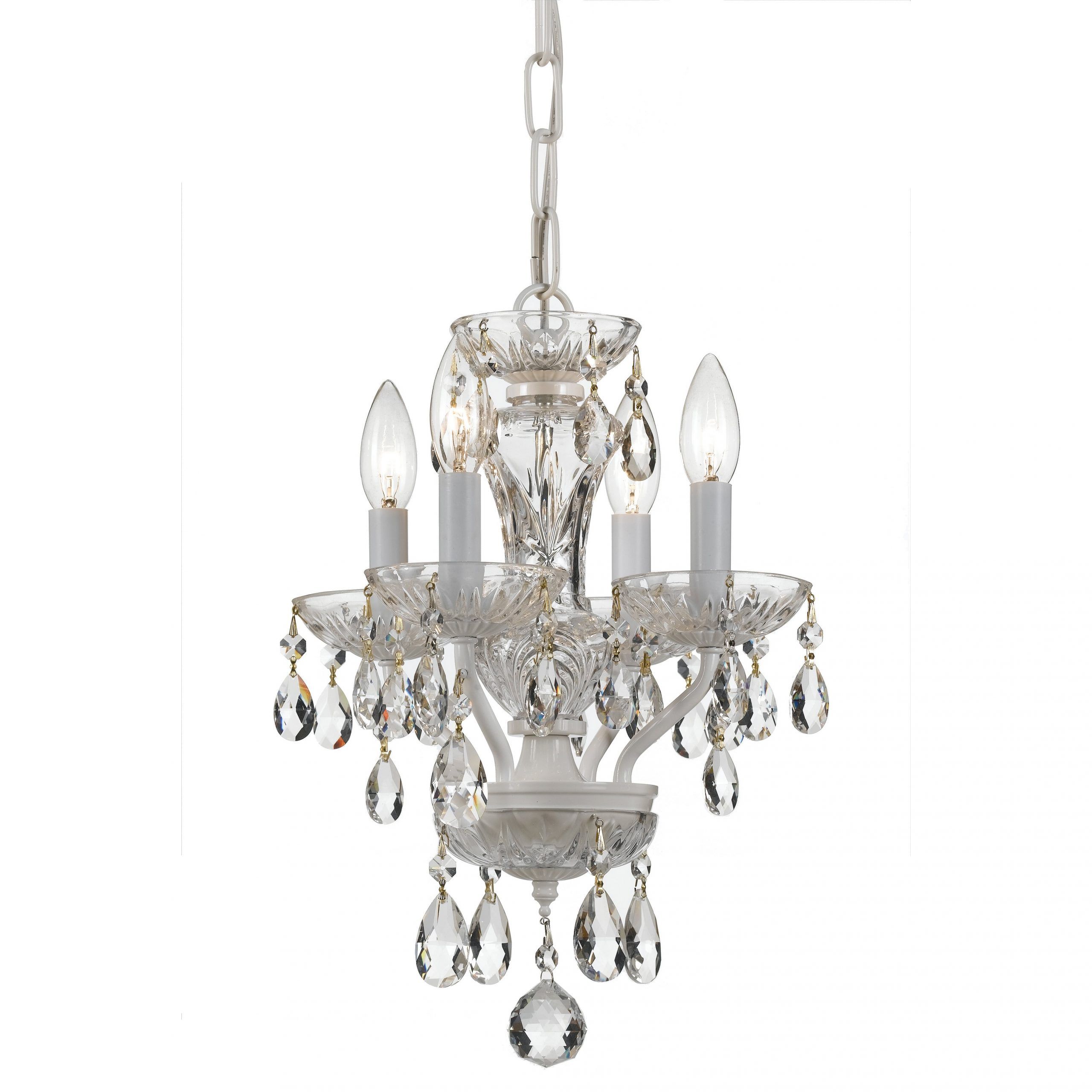 Crystorama 4 Light Crystal Mini Chandelier & Reviews | Wayfair Pertaining To Walnut And Crystal Small Mini Chandeliers (View 9 of 15)