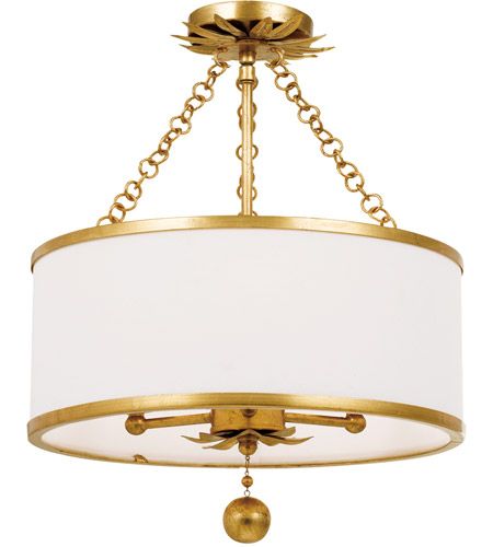 Crystorama 513 Ga Ceiling Broche 3 Light 14 Inch Antique With Regard To Antique Gold Pendant Lights (View 11 of 15)