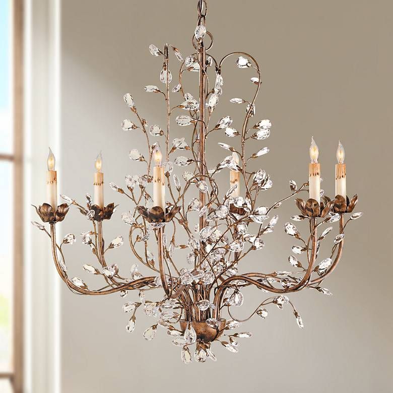 Currey And Company 27" Wide Crystal Chandelier – #2h646 Within Cupertino Chandeliers (Photo 12 of 15)