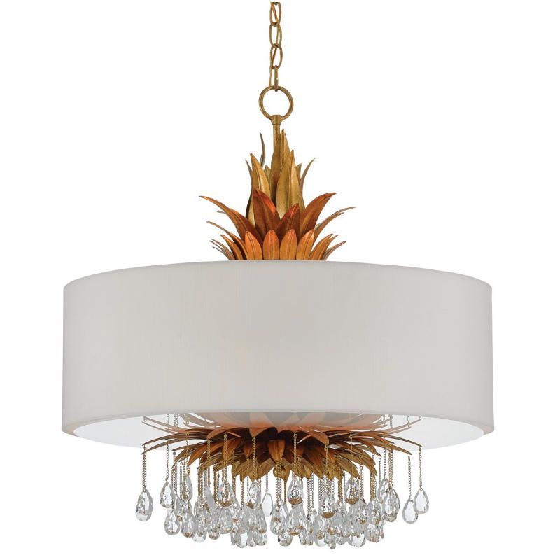 Currey Vivienne 3 Light Chandelier And Pendant Designed Inside Gold Finish Double Shade Chandeliers (View 10 of 15)